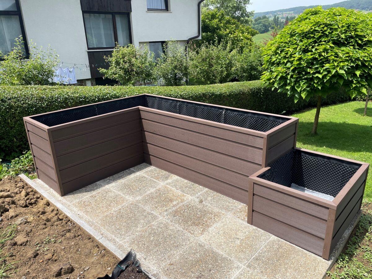 Teravita visoka greda v vrtu – antracit